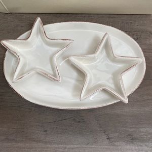 Ceramic pottery barn serving dish